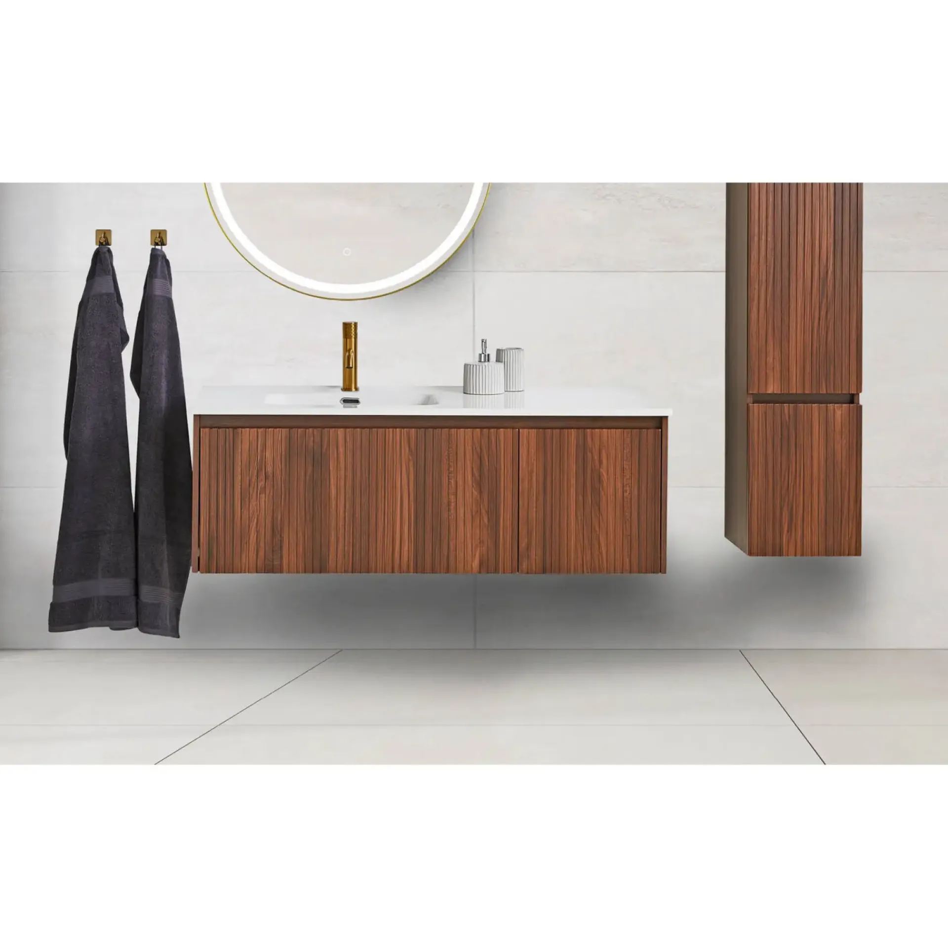 Sale VASSO ROMA SOFTCLOSE BADMØBEL VALNØD 2 SKUFFER 120 CM