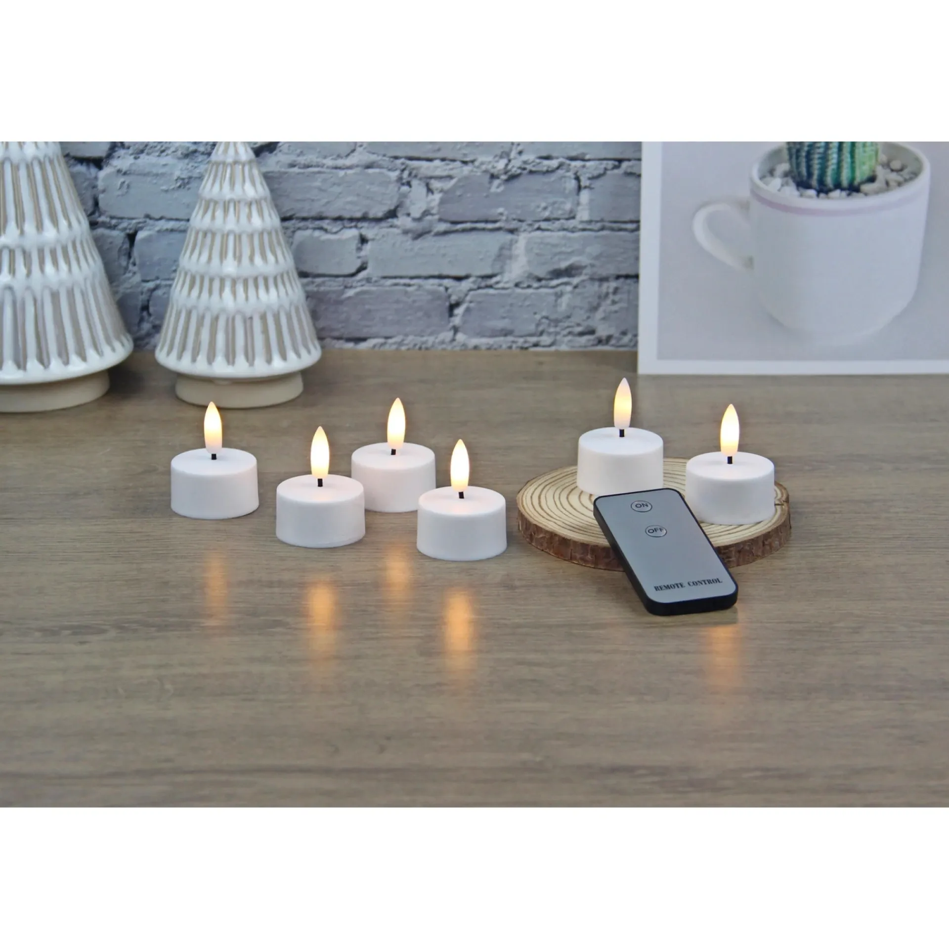 Sale Veli Line 6 STK. HVIDE GENOPLADELIGE LED FYRFADSLYS