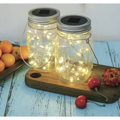 Hot Veli Line 2-PAK GLASKRUKKE SOLCELLE LAMPE KLAR 13,5 CM