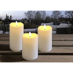 Outlet Veli Line 3-PAK HVIDE Ø7,5 X 10 + 12,5 + 15 CM LED BLOKLYS
