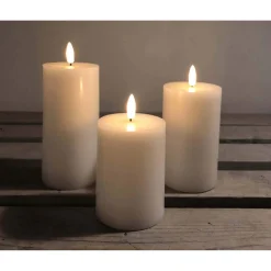 New Veli Line 3-PAK HVIDE Ø7,5 X10+12,5+15 CM LED BLOKLYS