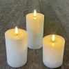Outlet Veli Line 3-PAK HVIDE Ø7,5X10+12,5+15 CM GENOPLADELIGE LED BLOKLYS