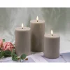 Online Veli Line 3-PAK TAUPEFARVEDE Ø 7,5X10+12,5+15 CM LED BLOKLYS