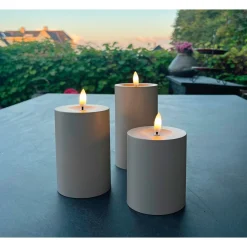 Best Veli Line 3-PAK TAUPEGRÅ Ø7X10+12,5+15 CM LED BLOKLYS
