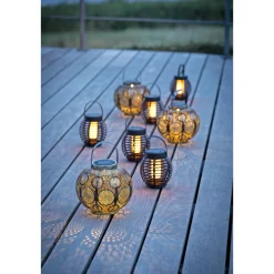 Online Veli Line RATTAN FLAME SOLCELLE LANTERNE BRUN 16 CM