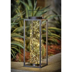 Online Veli Line TORINO SOLCELLE LANTERNE SORT/KLART GLAS 42 CM